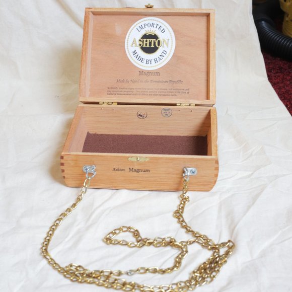 handmade cigar box chain strap purse - Picture 2 of 7